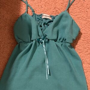 Teal Spaghetti-Strap Tank Top